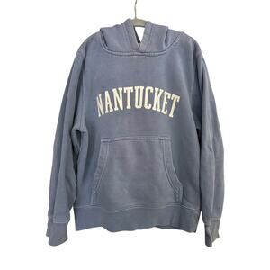 Nantucket Hooded Sweatshirt Unisex XS 4/5 Faded Blue Cozy Beach